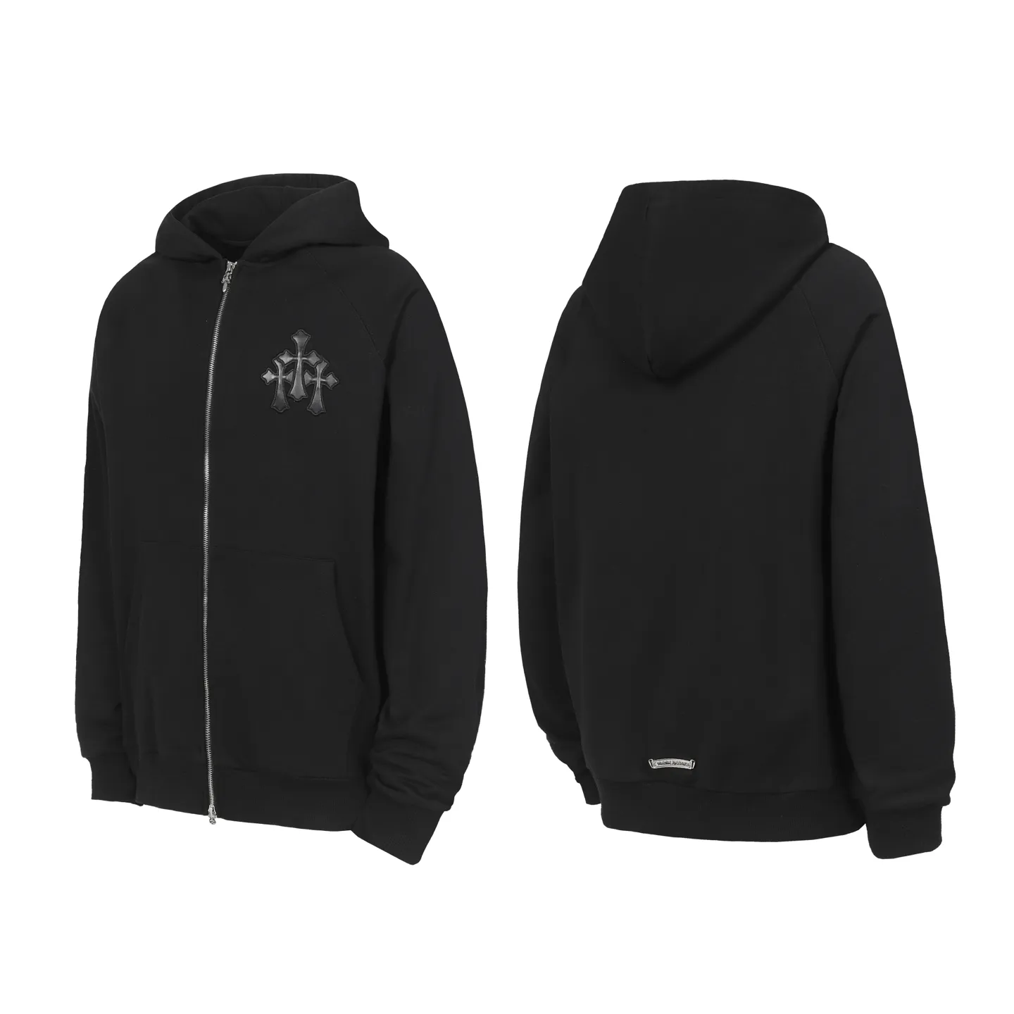 P260 K04 cross-border model, please do not place an order if you are pursuing quality - Chrome Hearts/Chrome Hearts leather cross ✝️Raglan sleeve zipper sweatshirt cardigan jacket - High weight, high density and high quality. The wool is soft, delicate and skin-friendly. It feels soft and silky. It has excellent warmth and skin-friendly properties. - Custom-woven and dyed with no color difference. No matter the fabric or workmanship details, it beats the ordinary version on the market. - Hardware zipper accessories are all customized and full of details. -Colour: Black Gray -Size: S M L XL